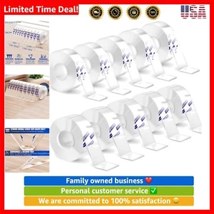 10 Rolls-9.85 FT Double Sided Mounting Tape Heavy Duty Removable,Clear Thick ... - Picture 1 of 10
