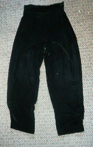 elegant BARRY BRICKEN 12 black velvet wide-rutched-waist long holiday pants tall - Picture 1 of 8