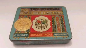 Antq Cigarrillo Lata Tabacs De L'Empire Otomano Turco Constantinopla Sello Vacío - Imagen 1 de 20