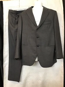 cesare attolini Suit Gray Wool/Silk Three Button Notch Size 46L - Picture 1 of 12