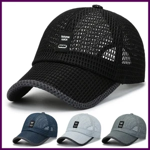 Men's Mesh Baseball Cap Breathable Summer Trucker Hat Outdoor Fishing Snapback - Picture 1 of 15