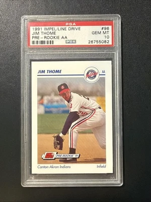 Line Drive 1991 pre-novato AA Jim Thome gema como nuevo PSA 10 Indians patio radiocontrol Foto 1 de 2