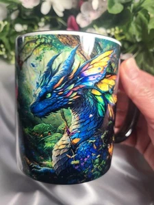 Colorful Dragon Ceramic 11oz Coffee Mug Cup 2 sided - Picture 1 of 15