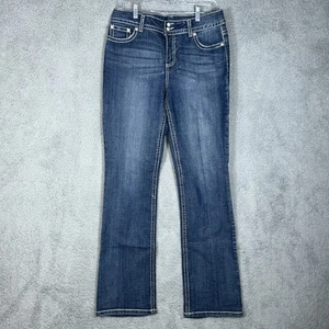 Code Bleu Jeans Women's Sz 8/28 Annette Bootcut Embroidered and Blinged Out - Picture 1 of 11