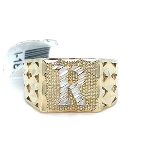 10k Yellow Gold Letter R Ring 4.00g Size 10 - Picture 1 of 3