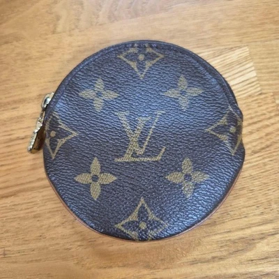 Louis Vuitton Monograma Porte Monnaie Rond Monedero M61926 Marrón Auténtico - Imagen 1 de 4