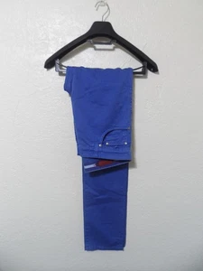 Isaia Napoli Blue Gabardline Cotton Slim Fit DJ064 Jeans 31 X 33.5 - Picture 1 of 13