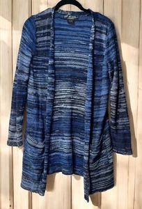 United States Sweater - Womens Size M Blue Open Front Cardigan Long Sleeve - Picture 1 of 5
