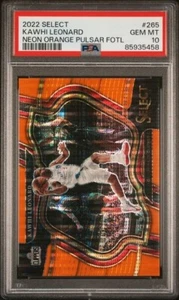 2022 Select #265 Kawhi Leonard Courtside Neon Orange Pulsar FOTL /15 GEM PSA 10 - Bild 1 von 4