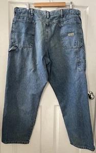 Wrangler Men Jeans 40x30 Blue Denim High Rise Baggy Straight Leg Carpenter Work - Picture 1 of 19