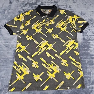 Pretty Green Polo Shirt Adult Small Black Kirby Retro Hacienda Stripe Top - Picture 1 of 11