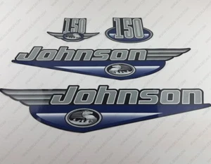 Johnson 150 HP 1999-2000 Outboard Decals Sticker Set Blue - Picture 1 of 6