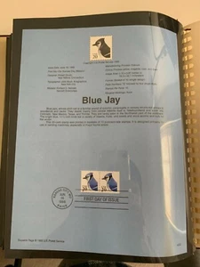 USPS Souvenir Page Scott , 1995 blue jay - Picture 1 of 1