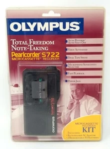 Olympus Pearlcorder S722  MICROCASSETTE KIT BLACK/NEW - VINTAGE - Picture 1 of 2