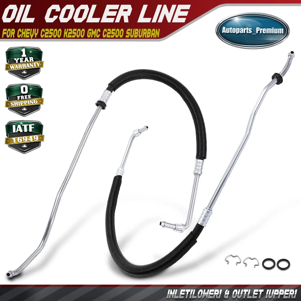 2x Línea de enfriador de aceite de transmisión para Chevy C2500 K2500 GMC C2500 Suburban K3500 Foto 1 de 4