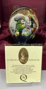 Ne'Qua Art Nordische Krippe Glasornament im Ruhestand - Rückseite handbemalt Neu mit Karton - Bild 1 von 13