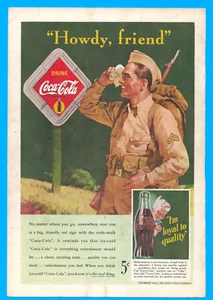 1942 WWII Ära Coca Cola Vintage Druck Anzeige Cola Soldaten im Krieg Militär Armee - Bild 1 von 3