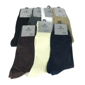 Darnel Men's Sheer Dress Socks Assorted Colors 100% Nylon Mid Calf Size 10-13 - Picture 1 of 15