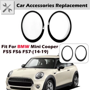 Gloss Black Headlight Bezel Trim Ring For Mini Cooper F55 F56 F57 2013~2018 2019 - Picture 1 of 7