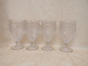 Set Of 4 Pioneer Women “Adaline” Clear Glass Stemmed Goblet’s - Picture 1 of 11