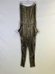Vintage Y2K Women’s Michael Kors Sequin Jumpsuit Romper Gold Party Size S - Picture 1 of 14