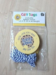 Gift Tags 30 Count w/ Blue/White Bakers Twine 17.5 ft 'You Are One Smart Cookie  - Picture 1 of 1