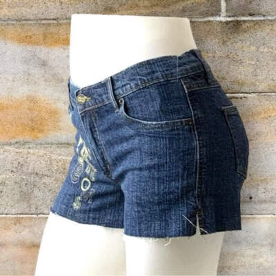 Women’s Apple Bottoms Blue | Gold Denim Shorts NWT - Image 1 of 4