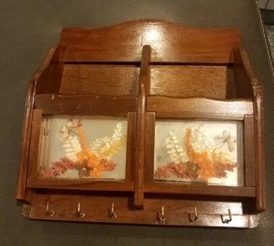 MCM Wooden Mail Keyrack with Lucite set - Image 1 of 4