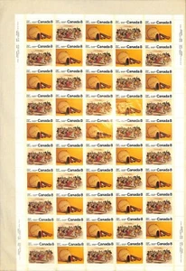 CANADA - PO SEALED SHEET OF 50 STAMPS  - SCOTT 574-575 - Subartic Indians - Picture 1 of 2