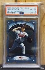 1997 DONRUSS PREFERRED PLATINUM CUT TO THE CHASE GREG MADDUX #6 PSA 6 HOF CARD