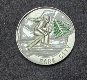 Vintage 1986 Park City Utah Fridge Magnet, Rawcliffe Pewter - Picture 1 of 4