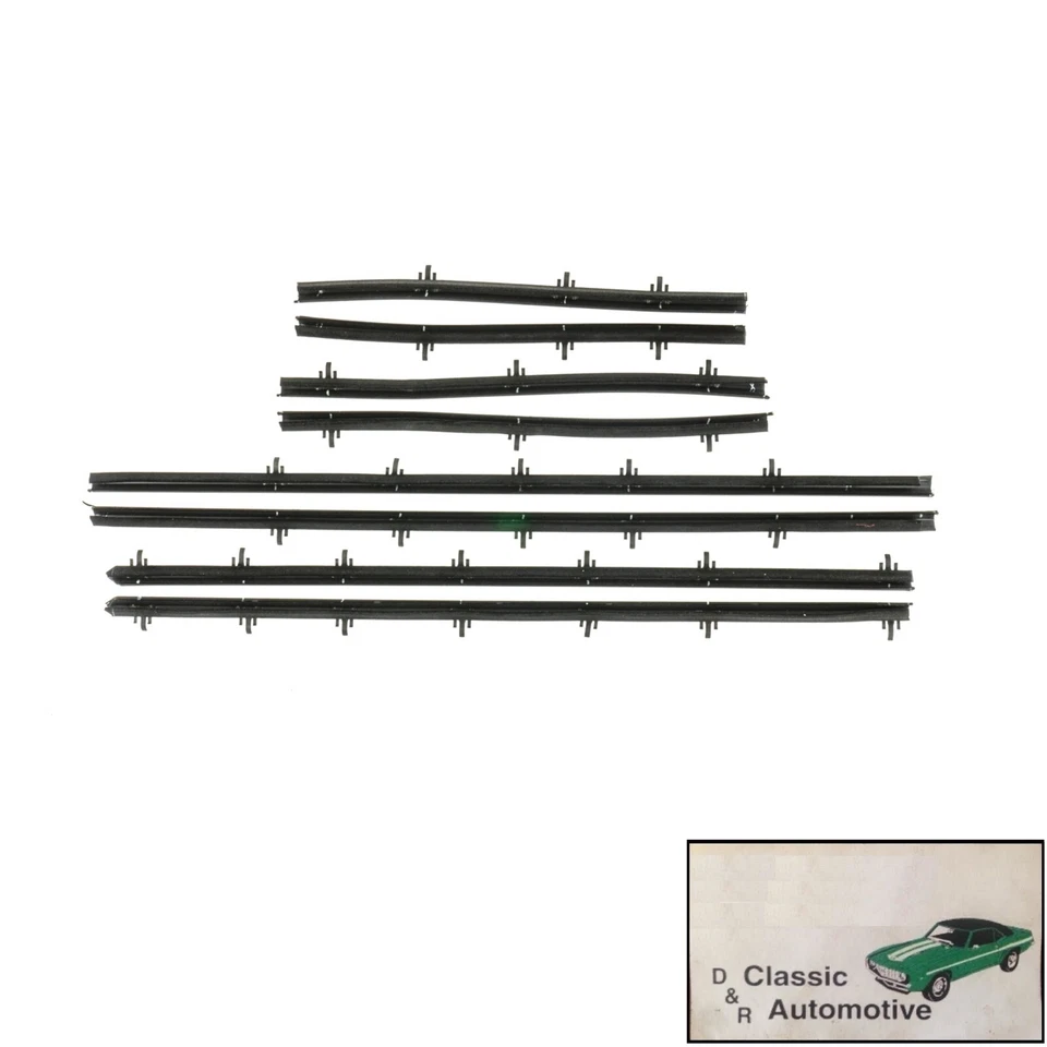 1966-67 Chevrolet Chevelle Convertible 8pc Window Felt Sweeps Weatherstrip Seals - Image 1 of 1