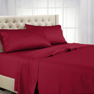 Cal-King Size Bed Sheet Set-22" Super Deep Pocket 600TC Solid 100% Cotton Sheet