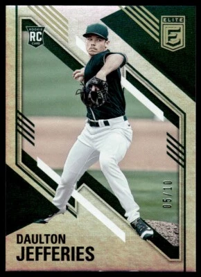 2021 Panini Chronicles Elite Gold Daulton Jefferies 05/10 Oakland Athletics #33 - Image 1 of 2