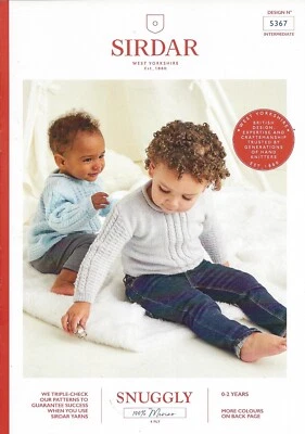 Sirdar Snuggly 4 Ply Knitting Pattern - 5367 Baby Sweater - 0-2 Years (Mer) - Image 1 of 2