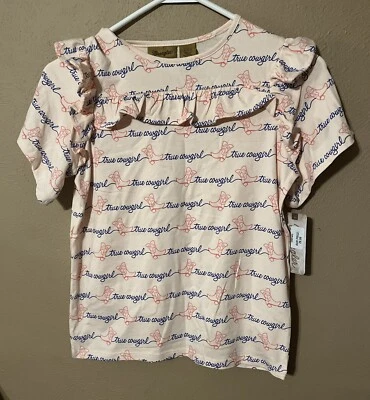 牧马人女孩粉色真牛仔短袖衬衫 - L 码 - 全新带标签 — 第 1/4 张图片