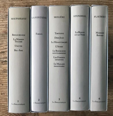 Lot (La bibliothèque) Molière, La Fontaine, Flaubert, Maupassant, Stendhal. - Photo 1/4