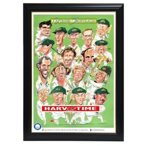 Captains of Australia Cricket, Harv Time Print Framed - Bild 1 von 1