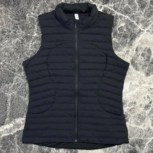 Lululemon Puffer Vest Womens 12 Pack It Down Black 700 Fill Goose W4BOUS Zip - Picture 1 of 5