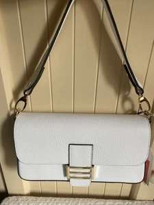 NEU MIT ETIKETT DIVINA FIRENZE weiß ABBI genarbtes Leder Handtasche Schultertasche ITALIEN - Bild 1 von 24