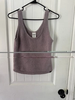 Camiseta sin mangas Victoria's Secret rosa para dormir púrpura polar difuso mediana Foto 1 de 3