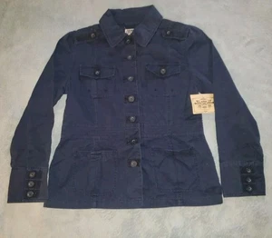 De Colección Route 66 Mujer Safari Caza Bolsillo Camisa Chaqueta Algodón Azul Oscuro Mediana - Imagen 1 de 8