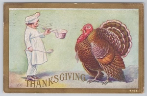 Antique Thanksgiving Day Postcard Posted 1909 w/Writing. - Picture 1 of 2