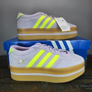 Adidas Gazelle Stack Womens Size 6.5 Platform Shoes JR8178 Purple Brown Green - Picture 1 of 13