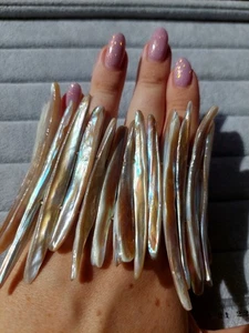 Wunderschönes längliches Perlmutt-Armband dehnbarer breiter Armreif✨️ - Bild 1 von 4