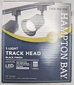 Hampton Bay Flared Bell Black Integrated LED Linear Track Step Head Light NEW - Picture 1 of 6