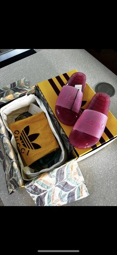 Sandali Gucci X Adidas rosa slides taglia 4UK EU37