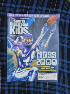 Y2k Randy Moss CoverMICHAEL JORDAN Card 2000 SI  FOR KIDS MAGAZINE UNCUT SHEET - Picture 1 of 3