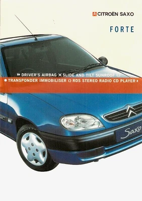 Citroen Saxo 1.1i Forte Limited Edition 2001 UK Market Sales Brochure - Image 1 of 2
