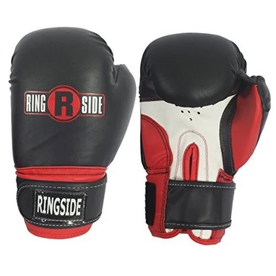  Guantes de entrenamiento de boxeo estilo profesional Kickboxing Muay Thai, jóvenes negros/rojos Foto 1 de 4